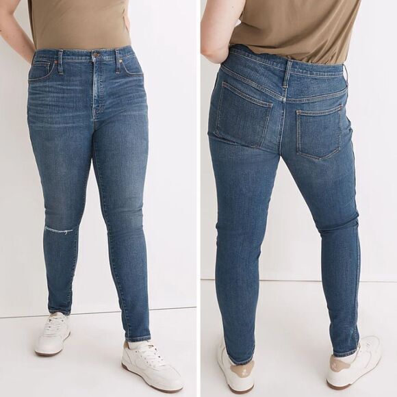 Madewell Denim - NEW Madewell 10"‎ High-Rise Skinny Jeans in Foregate Wash: Knee-Rip Edition, 28